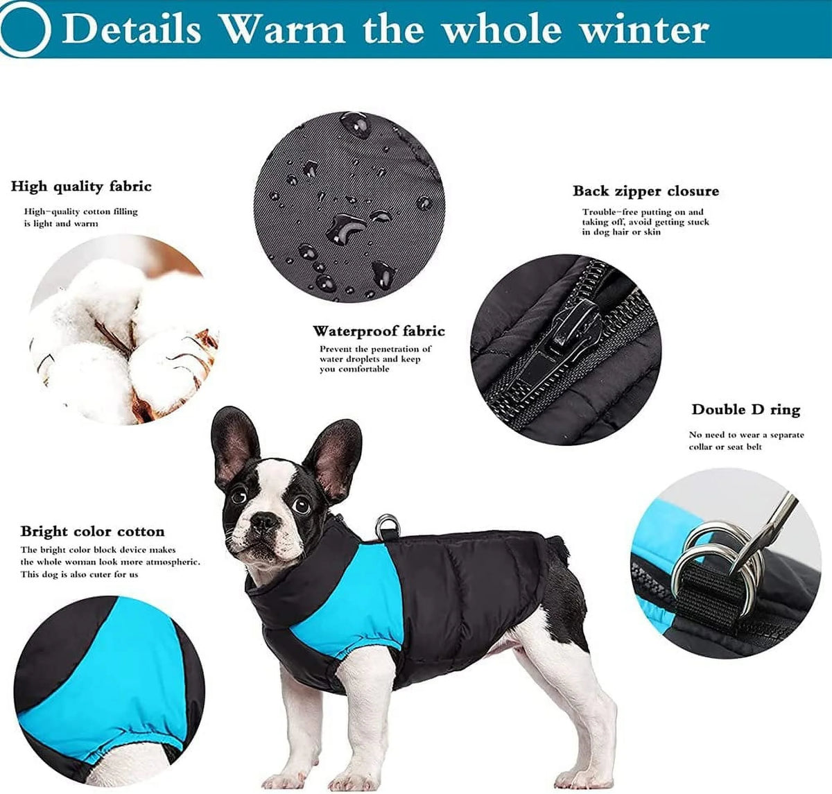 Windproof Dog Winter Jacket Waterproof Dog Coat Warm Dog Vest Cold Weather Pet Clothes for Small Medium Large Dogs
