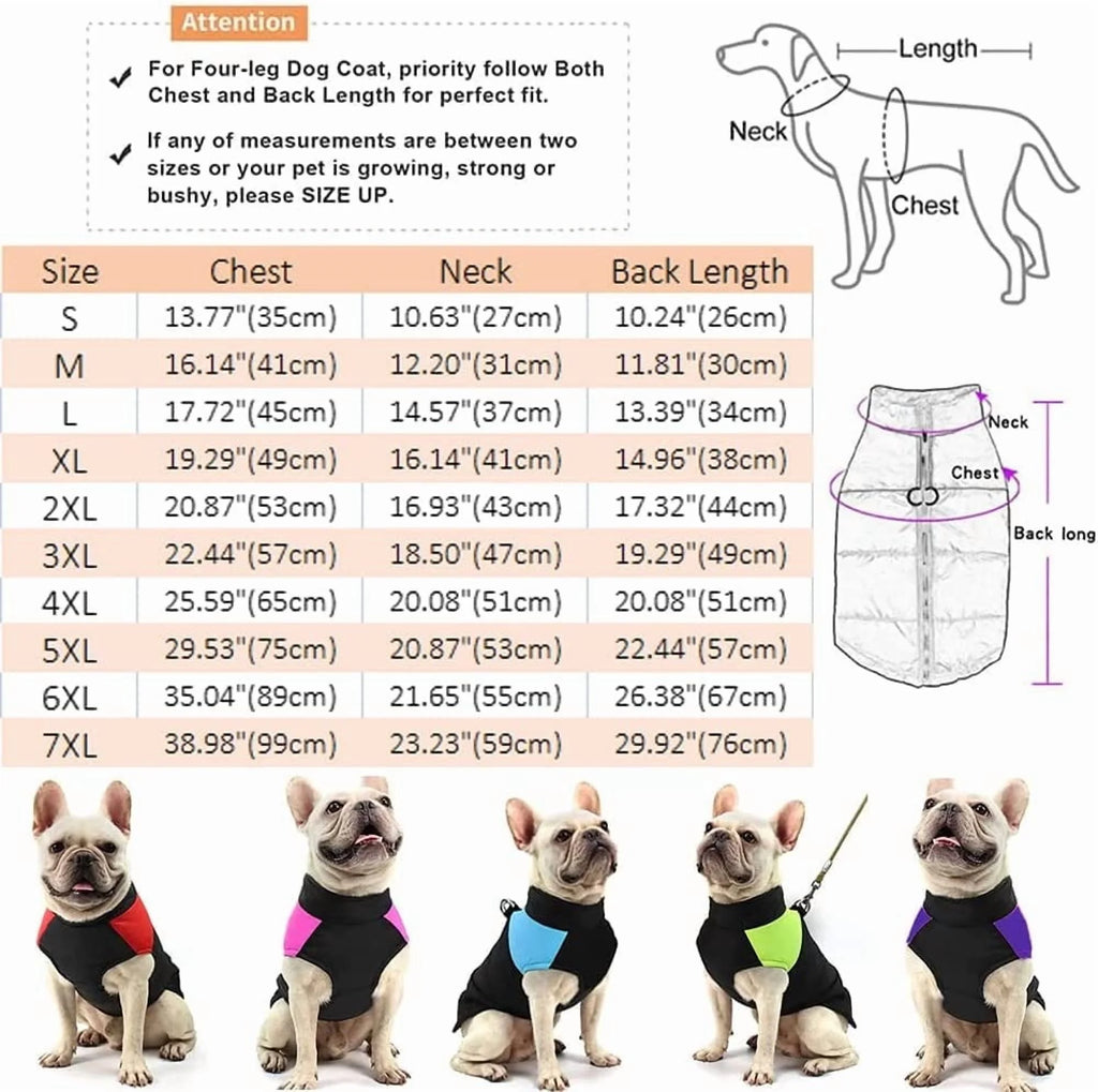Windproof Dog Winter Jacket Waterproof Dog Coat Warm Dog Vest Cold Weather Pet Clothes for Small Medium Large Dogs