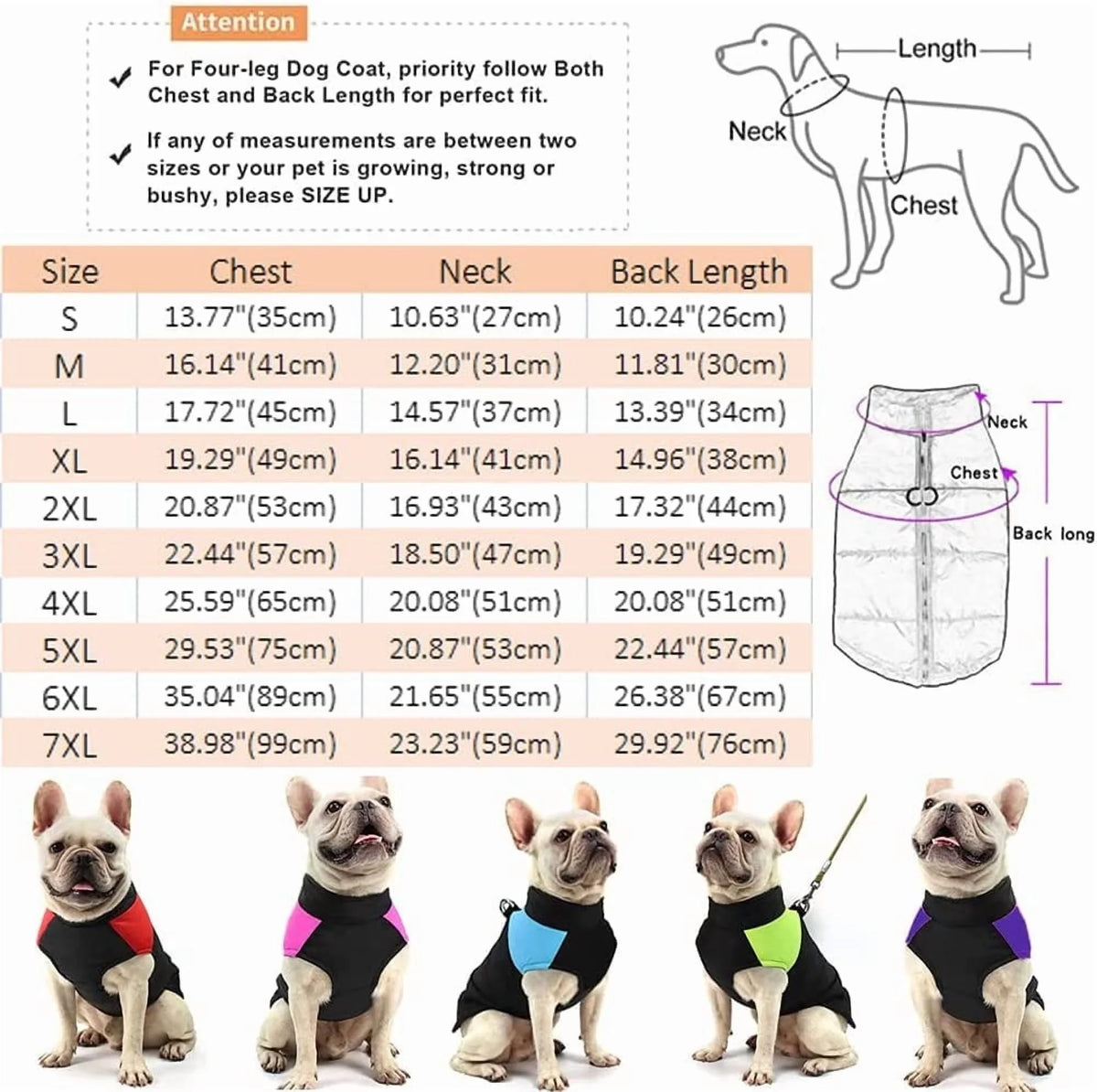 Windproof Dog Winter Jacket Waterproof Dog Coat Warm Dog Vest Cold Weather Pet Clothes for Small Medium Large Dogs