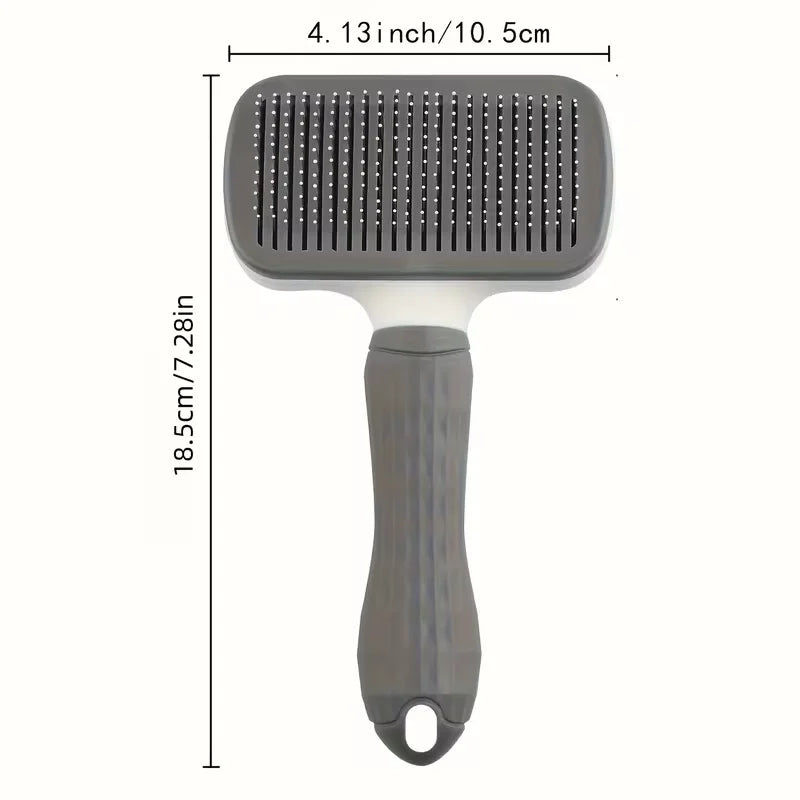 Self-Cleaning Pet Brush,One-Click Hair Removal, Round Tip Slicker for Dogs & Cats, Anti-Slip Handle, Removes Loose Fur & Tangles
