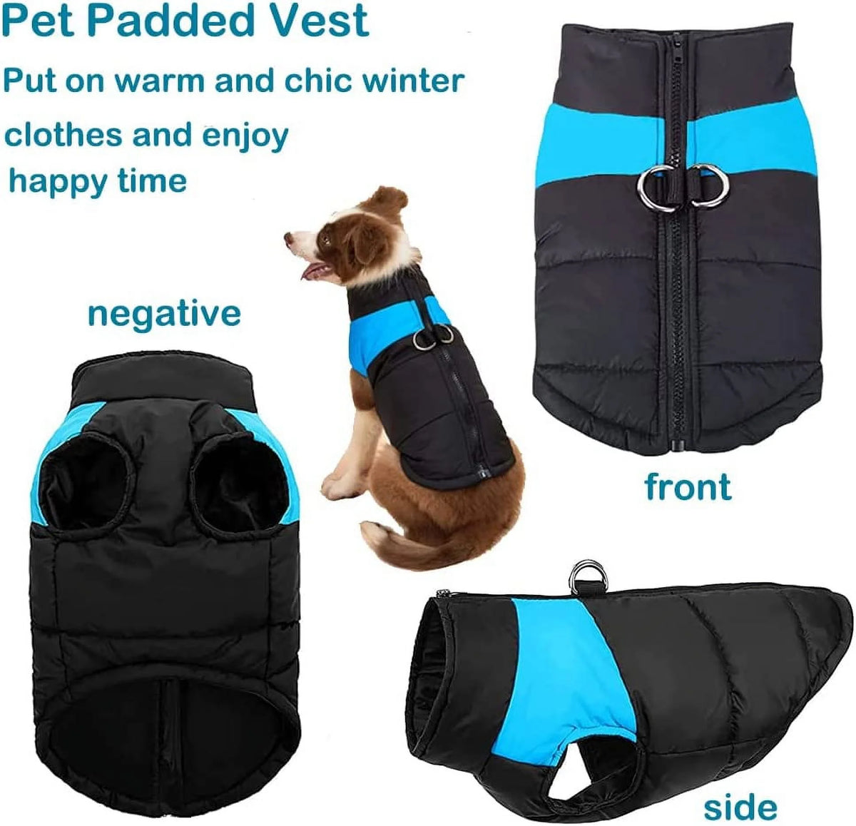 Windproof Dog Winter Jacket Waterproof Dog Coat Warm Dog Vest Cold Weather Pet Clothes for Small Medium Large Dogs